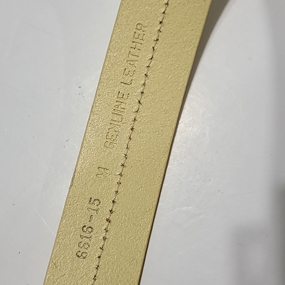 Vintage yellow leather belt size M - Picture 2 of 9